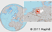 Gray Location Map of Düsseldorf, highlighted parent region