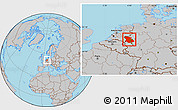 Gray Location Map of Düsseldorf