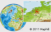 Physical Location Map of Düsseldorf