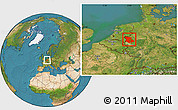 Satellite Location Map of Düsseldorf