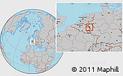 Gray Location Map of Aachen