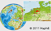 Physical Location Map of Münster