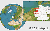Satellite Location Map of Münster, highlighted country