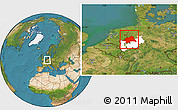 Satellite Location Map of Münster, highlighted parent region