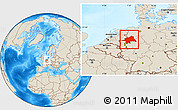 Shaded Relief Location Map of Münster