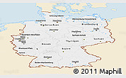 Classic Style Panoramic Map of Germany, single color outside