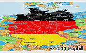 Flag Panoramic Map of Germany, political outside