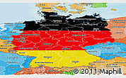 Flag Panoramic Map of Germany, political shades outside