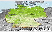 Physical Panoramic Map of Germany, desaturated, land only