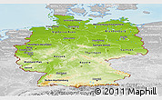 Physical Panoramic Map of Germany, lighten, desaturated, land only