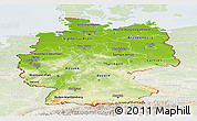 Physical Panoramic Map of Germany, lighten