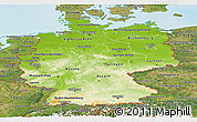 Physical Panoramic Map of Germany, satellite outside, shaded relief sea