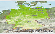 Physical Panoramic Map of Germany, semi-desaturated, land only