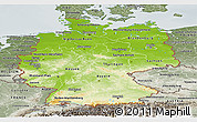 Physical Panoramic Map of Germany, semi-desaturated