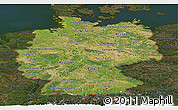 Satellite Panoramic Map of Germany, darken