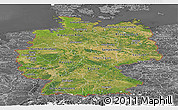 Satellite Panoramic Map of Germany, desaturated