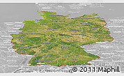 Satellite Panoramic Map of Germany, lighten, desaturated