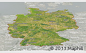 Satellite Panoramic Map of Germany, lighten, semi-desaturated