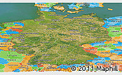 Satellite Panoramic Map of Germany, political outside, satellite sea