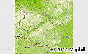 Physical 3D Map of Rheinland-Pfalz