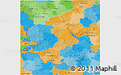 Political 3D Map of Rheinland-Pfalz