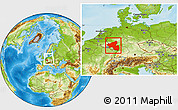 Physical Location Map of Rheinland-Pfalz, within the entire country