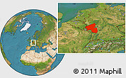 Satellite Location Map of Rheinland-Pfalz