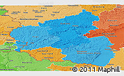 Political Shades Panoramic Map of Rheinland-Pfalz