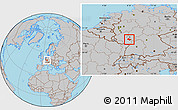 Gray Location Map of Alzey-Worms