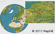 Satellite Location Map of Alzey-Worms