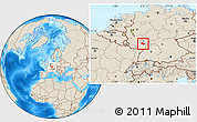 Shaded Relief Location Map of Alzey-Worms