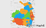 Political Simple Map of Rheinhessen-Pfalz, single color outside, borders and labels