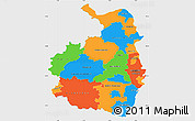 Political Simple Map of Rheinhessen-Pfalz, single color outside