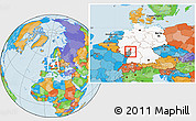 Political Location Map of Worms, highlighted country, highlighted parent region, within the entire country