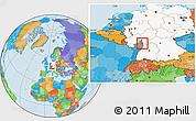 Political Location Map of Worms, highlighted country, highlighted parent region