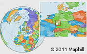 Political Location Map of Worms, highlighted parent region, within the entire country