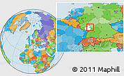 Political Location Map of Worms, highlighted parent region