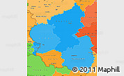 Political Shades Simple Map of Rheinland-Pfalz