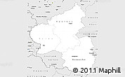 Silver Style Simple Map of Rheinland-Pfalz