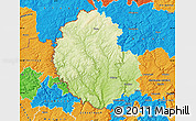 Physical Map of Bitburg-Prüm, political outside