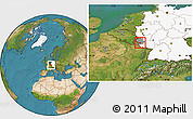 Satellite Location Map of Trier, highlighted country, highlighted parent region