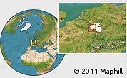 Satellite Location Map of Trier, highlighted grandparent region