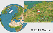 Satellite Location Map of Trier, highlighted parent region