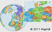 Political Location Map of Saarbrücken, within the entire country