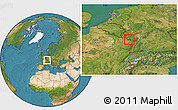 Satellite Location Map of Saarbrücken