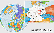 Political Location Map of Bernburg, highlighted country, highlighted parent region