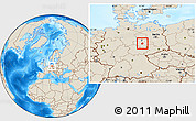 Shaded Relief Location Map of Bernburg