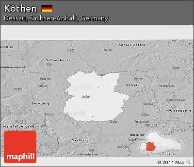 Gray 3D Map of Köthen
