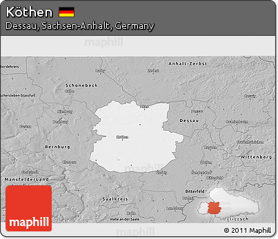 Gray 3D Map of Köthen