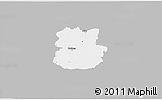 Gray 3D Map of Köthen, single color outside